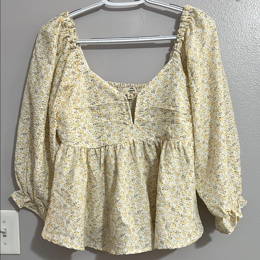 Red Dress Yellow floral print top